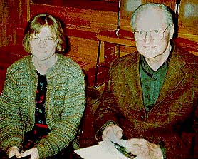 Susan Schultz with importunate fan, Buffalo, 1997