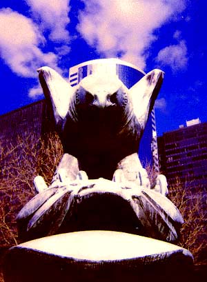 Military Eagle, Battery Park, New York Citym, Polaroid photo John Tranter