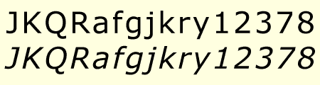 Verdana font