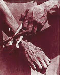 book cover detail - hands