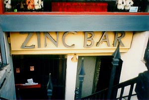 The Zinc Bar, New York City, October 1999, photograph copyright John Tranter 1999