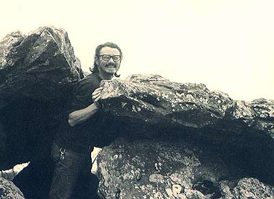 Paul Blackburn, lifting a rock