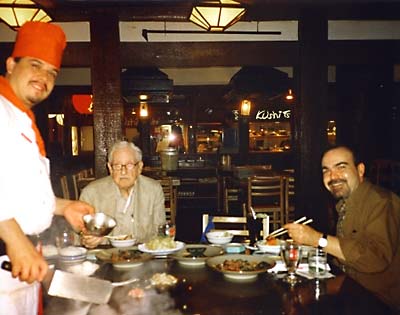L to r: Benihana Chef, Donald M. Allen, and Ray Poulin his companion