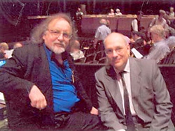 Left, Brian Ferneyhough; with Charles Bernstein