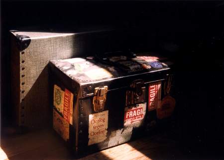 Harmonium case of Allen Ginsberg, April 8, 1997, in his 13th Street loft. Photo Copyright (c) Gordon Ball, 2006