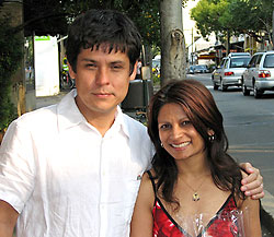 Adam Aitken and Michelle Cahill, Glebe Point Road Sydney, November 2006. Photo by Ian Cameron.