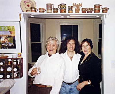 Mid-nineties Christmas festivities at home of Margy Sloan & Larry Casalino, with son David and husband Arthur Bierman