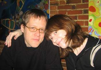 Katie Degentesh with her partner, the poet Drew Gardner, photo Nada Gordon