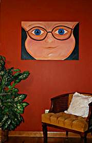 Ron Silliman as a baby (painting by Michelle Buchanan), photo Michelle Buchanan