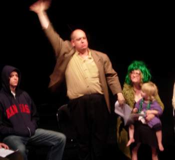 Tony Torn as Nixon in Rachel Loden's microplay A Quaker Meeting in Yorba Linda, photo Ivan Nahem