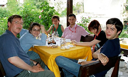 With friends in Mostar; Suada Hedžić to my left, Mirza on right