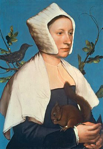 Hans Holbein the Younger, “A Lady with a Squirrel and a Starling,” c. 1526-8