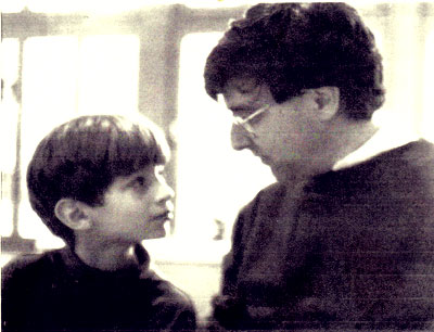 David Shapiro with his son. Photo Rudy Burckhardt.