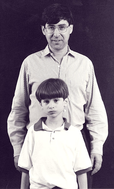 David Shapiro with his son Daniel, 1995, photo by Bill Beckley