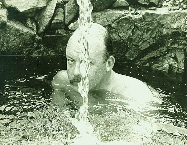 JW at Corundum Hot Springs, Aspen, Colorado, 1966. Photo by Willard Midgette.