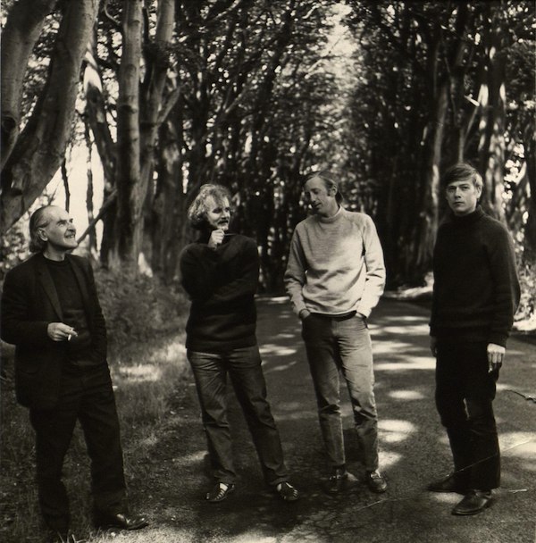 19. From right to left: Basil Bunting, Russell Banks, Dan Gerber and Thomas Meyer, Northumberland, 1970.