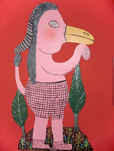 Duck Woman of Orphiss: Harold Finster, ca. 1984, enamel on plywood cutout