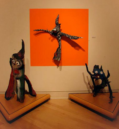 Three untitled pieces by Ralph Griffin, ca. 1990, painted wood