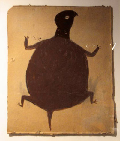 Bill Traylor: Untitled (terrapin), 1940s, ink, watercolor, and pencil on cardboard 
