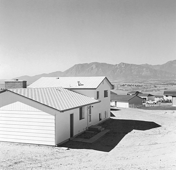 Robert Adams photo: Newly Completed Tract House, Colorado Springs, Colorado, 1968; courtesy Fraenkel Gallery, San Francisco, © Robert Adams and the Fraenkel Gallery