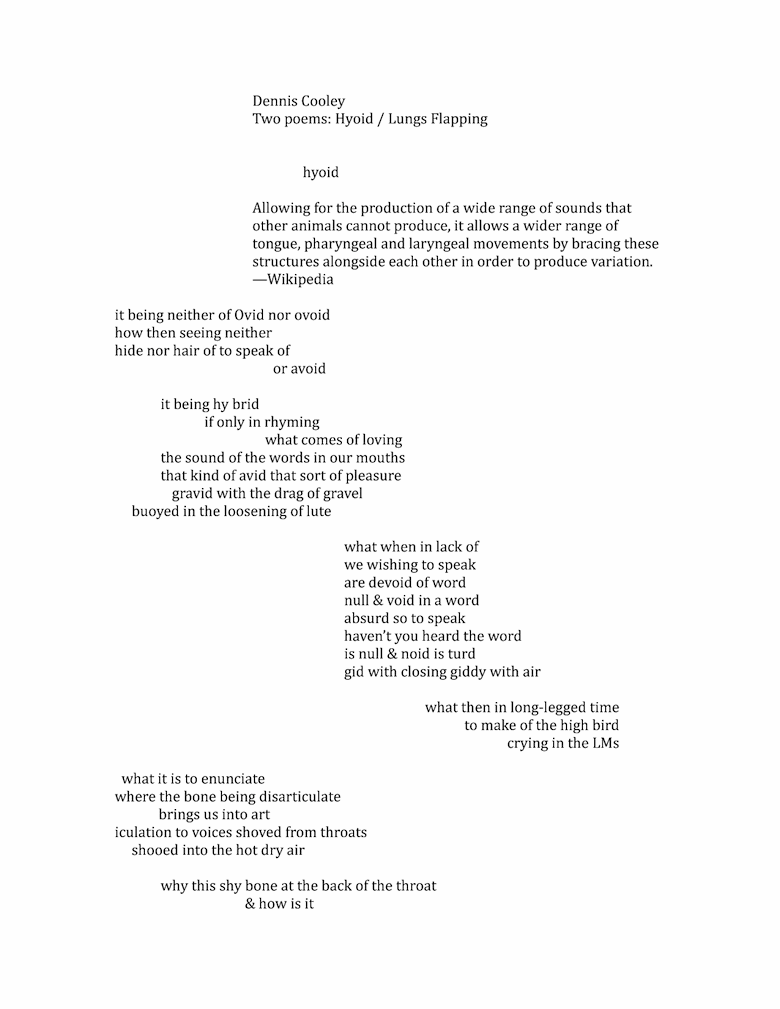 Cooley, 2 poems, page 1 of 4
