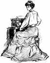 Woman Typewriter with Typewriter